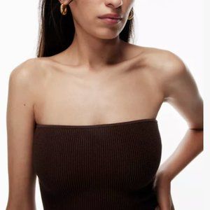 Aritzia Babaton Black Sculpt Knit Cropped Tube Top